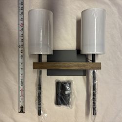 modern-style two-light wall sconce, 