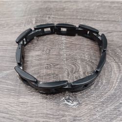 Black Stainless Steel Link Bracelet