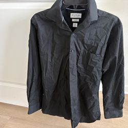 $8 for Bill Blass Black Slim Fit Dress Shirt - Classic Point Collar