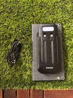 Solar Power Bank with Built-in Cables