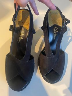Cole Haan Wedge Suede & patent leather Sandals 