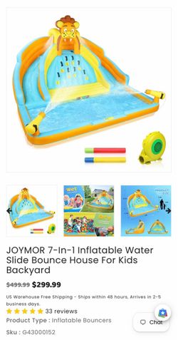 JOYMOR 7-in-1 Inflatable Water Slide Bounce House