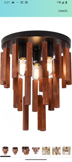 Beautiful New Wooden Chandelier