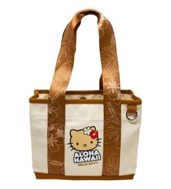Aloha Hawaii Tan Hawaiian HELLO KITTY Mini Tote Bag & Keychain