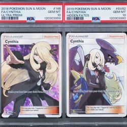 POKEMON TRAINER CYNTHIA PSA 10 SEQUENTIAL SET