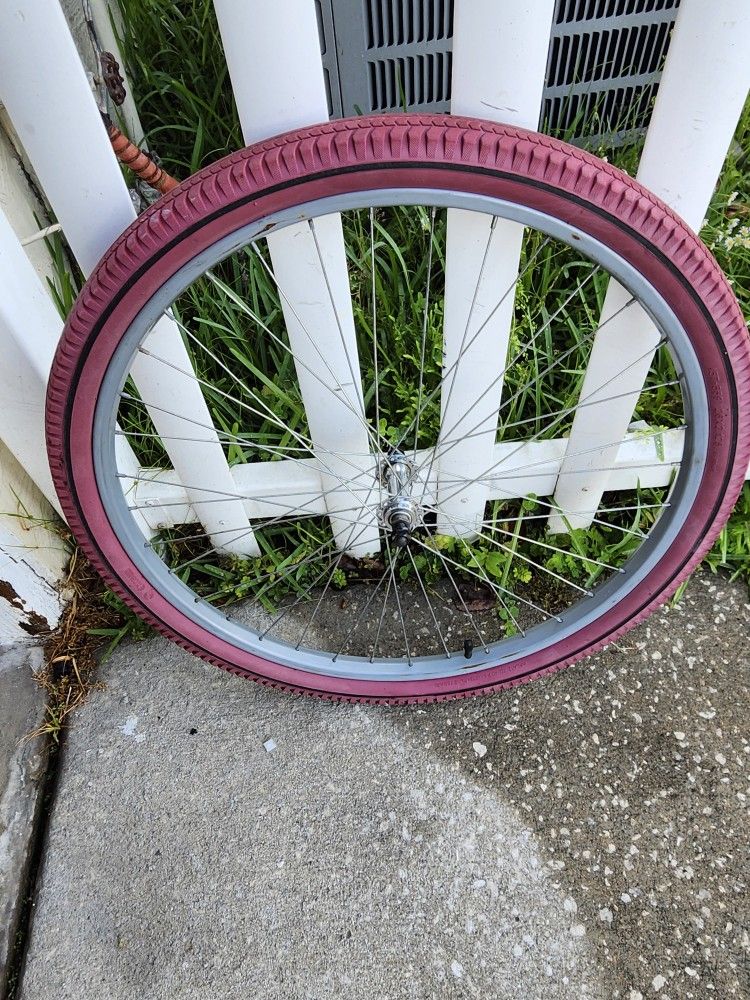 26 Inch Front Wheel With Good Tube And Tire