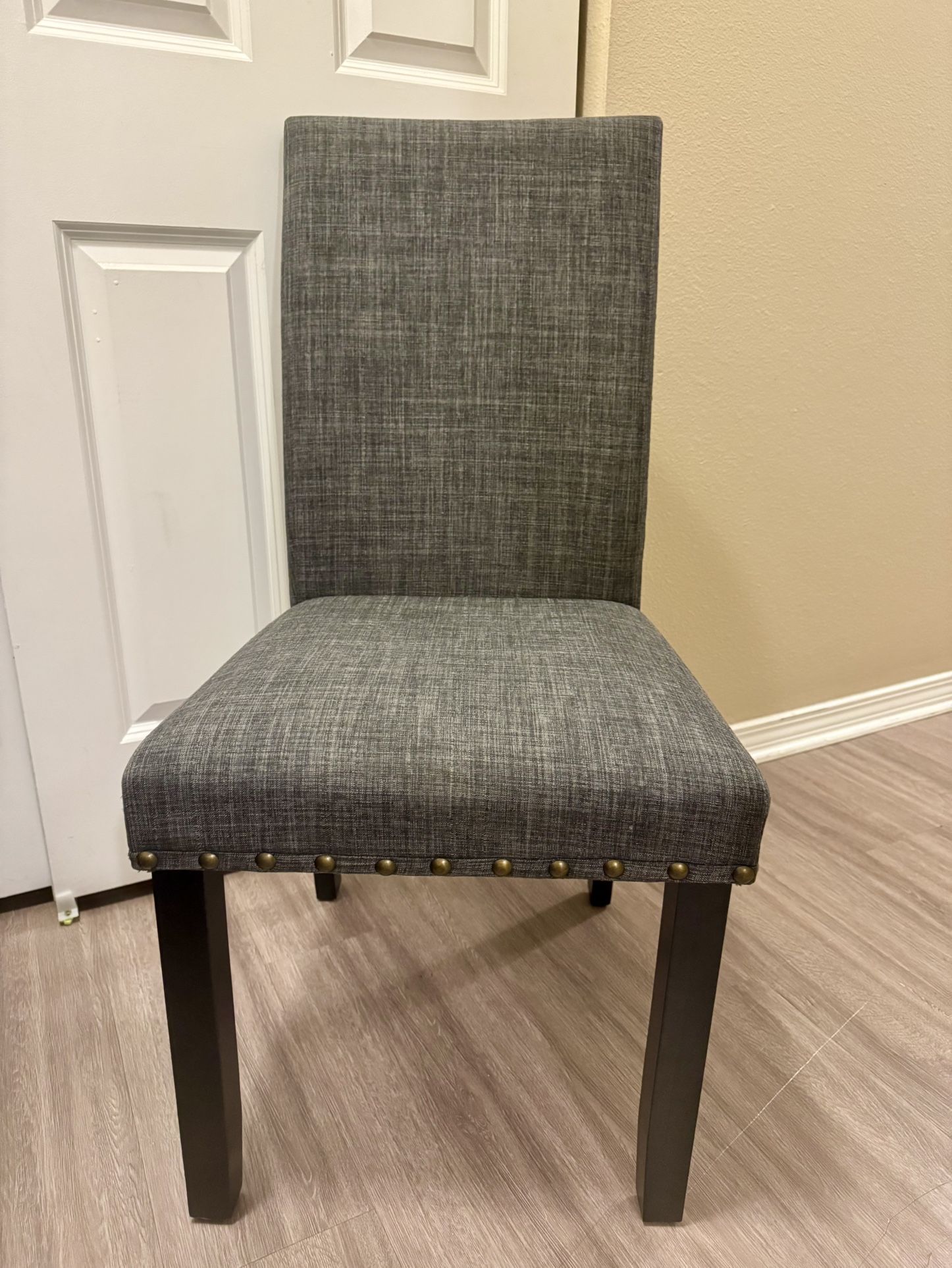 Gray Upholstered Fabric Chair