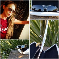 3/5 Authentic LOUIS VUITTON Sunglasses Z0403U Damier print temple teardrop