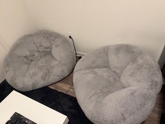 Set of two Grey Bean Bag Chairs