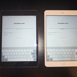 2x iPad Mini 2nd Gen - Excellent Physical Condition - ACTIVATION LOCKED / FOR PARTS/PICKUP ONLY