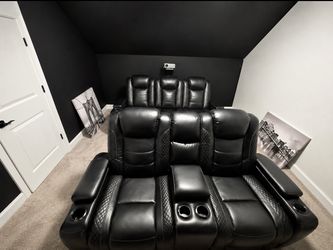 BLACK LEATHER RECLINER ποΈ sofa & Loveseat ποΈ
