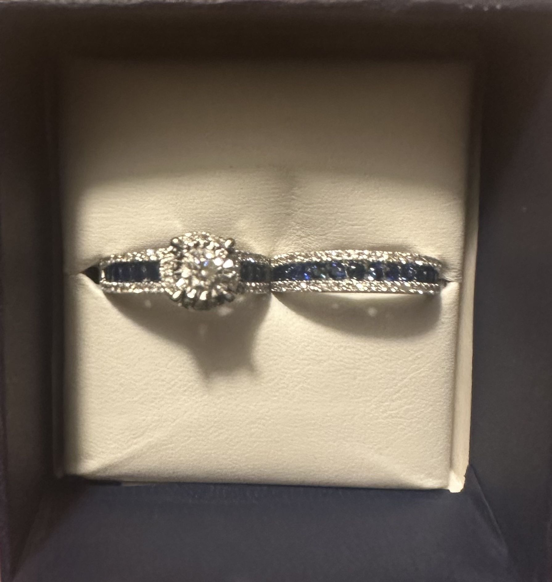 Diamond And Sapphire Wedding Set