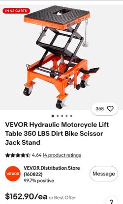 VEVOR Hydraulic Motorcycle Scissor Lift Table