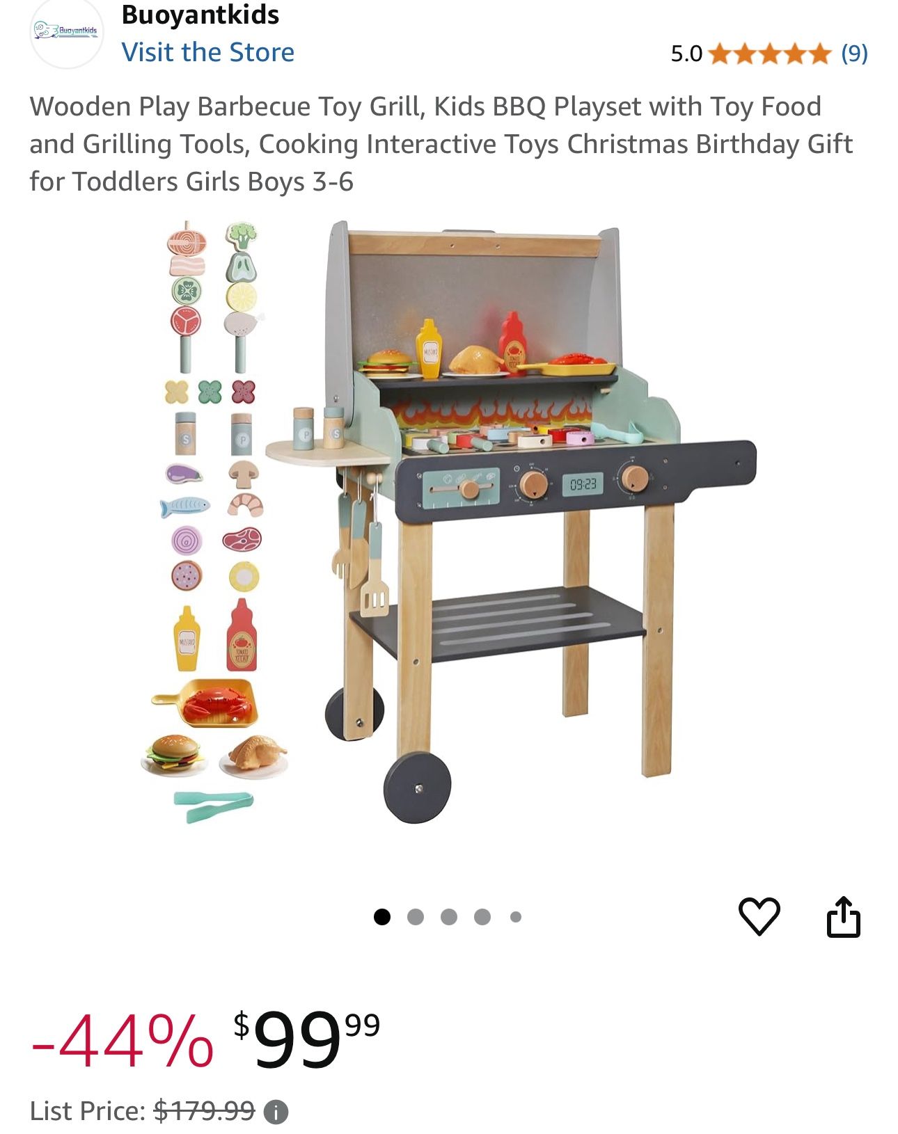 Wooden BBQ Play Grill Set