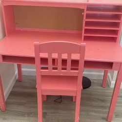 Desk for Girls Pink With Chair