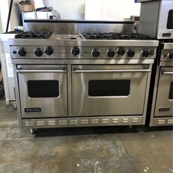 Viking 48” Inch Wide Gas Range Stove In Stainless Steel 