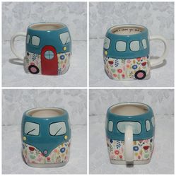 Vintage Style Hippie Camper RV Coffee Cup Van "Home Is Where You Park It" Mug