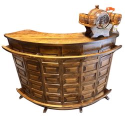 Wooden bar With Filipino Barrel And Cups