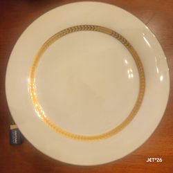 Farberware Imperial Gold Serving Set White Porcelain w/ 22K Gold Band 9"