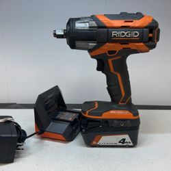 RIDGID R86011VN 18V Brushless 1/2" Impact Wrench w/4.0Ah Battery & Charger