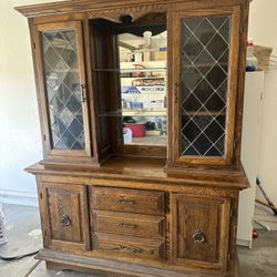 Oak China Hutch