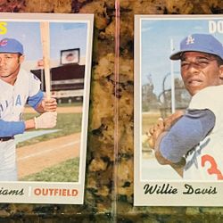 LOT- BILLY WILLIAMS & WILLIE DAVIS 1970 TOPPS BASEBALL CARDS