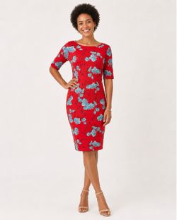Lularoe Julia Dress Vibrant Floral Print Red/Teal Size Small