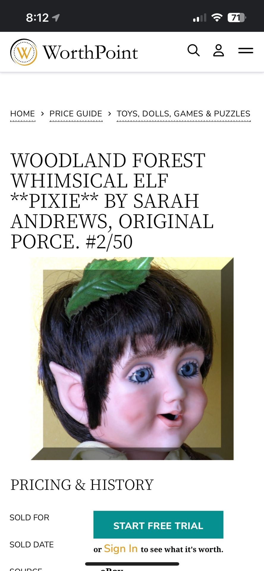 WOODLAND FOREST WHIMSICAL ELF : PIXIE