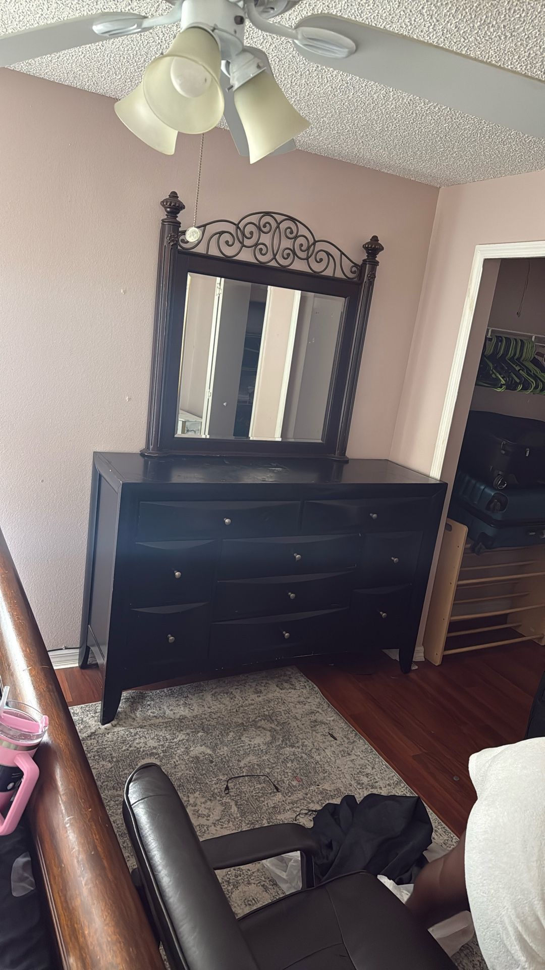 Modern Black Dresser With Mirror