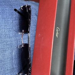 Cartier Frames Authentic Diamond Cut Dark Tint