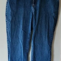 20W Lee Comfort Waist Straight Leg Womens Jeans Medium Blue Stretch *Hemmed #8