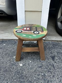 Vintage Thailand Int’L Handcraft LTD Hand Painted Children’s Wooden Stool