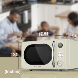 Galanz 0.7 cu. ft. Retro Countertop Microwave Oven, 700 Watts, Cream 