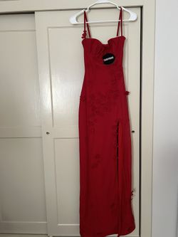Dalary Maxi Dress- Red Lined 