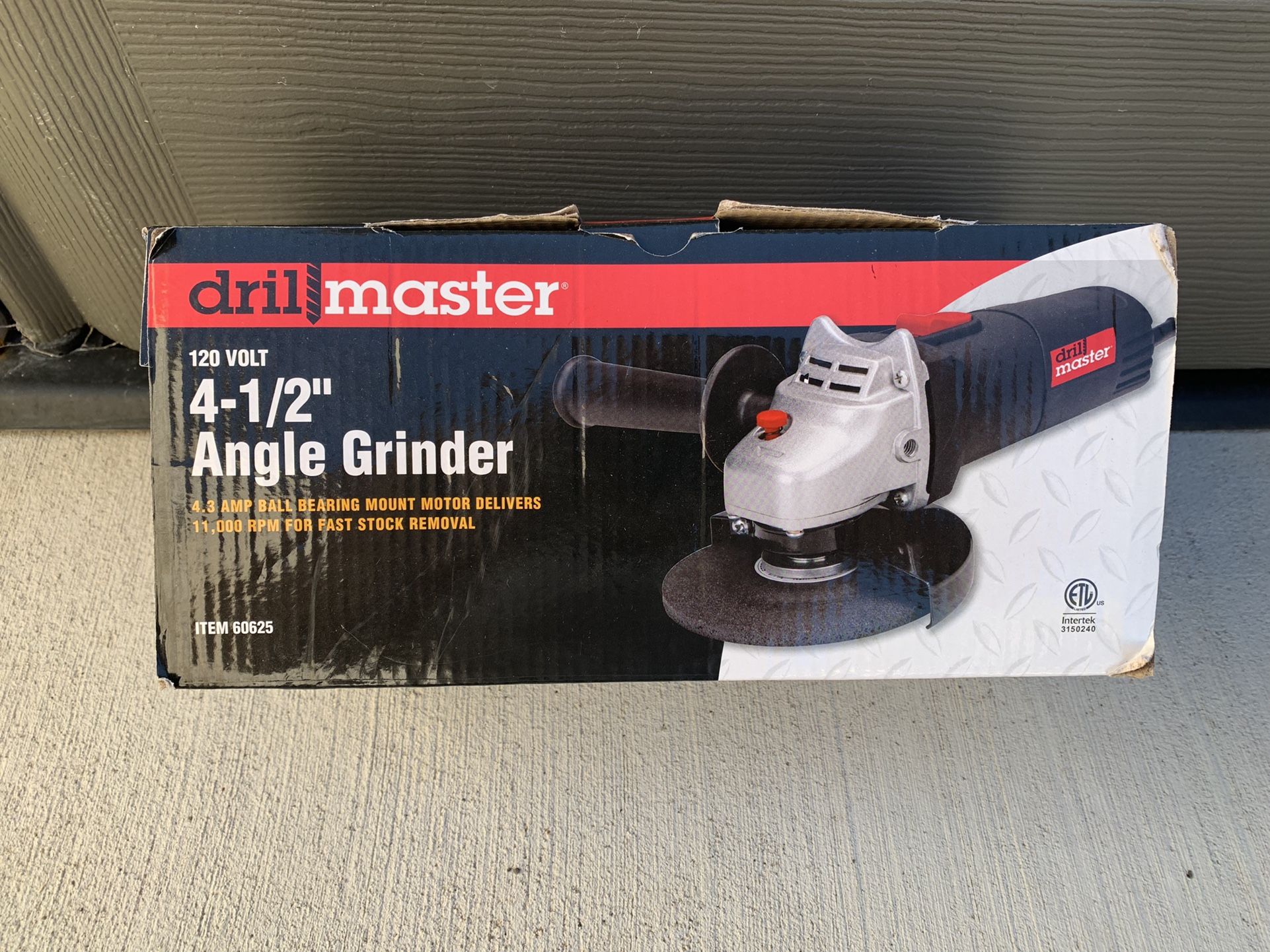 100% NEW  Drillmaster 120 Volt Electric 4-1/2" Angle Grinder Metal Cutter with Grinding wheel