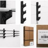 NEW Rogue 3 Bar Gun Rack w/ Plastic Wall Mount Barbell Holder