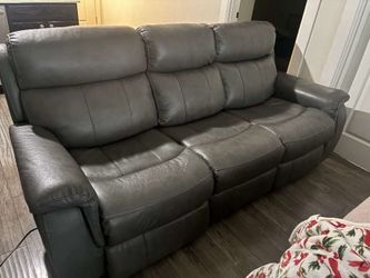 Reclining leather couch
