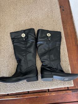 Tommy Hilfiger Black Knee-High Riding Boots