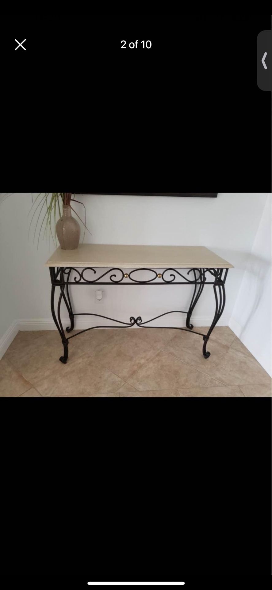 Iron Console Table Pick Up 4/27/2024 For $90