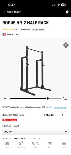 Rogue HR-2 half rack squat rack