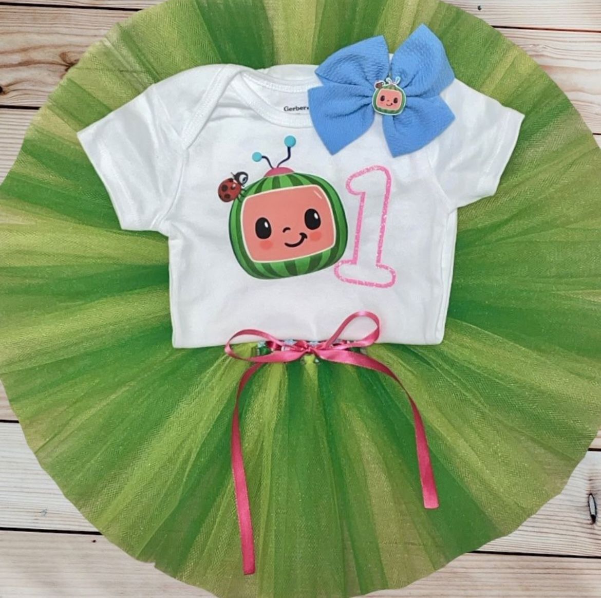 12-18 Months Personalized CoComelon 🍉 1st Birthday Outfit