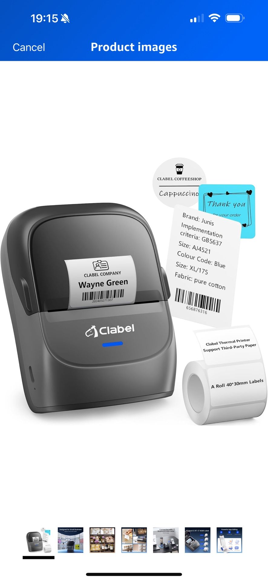Brand New CLABEL Label Maker Machine with Tape: 221B Inkless Label Printer 2 Inch Portable Bluetooth Handheld Sticker Barcode Thermal Printer Com
