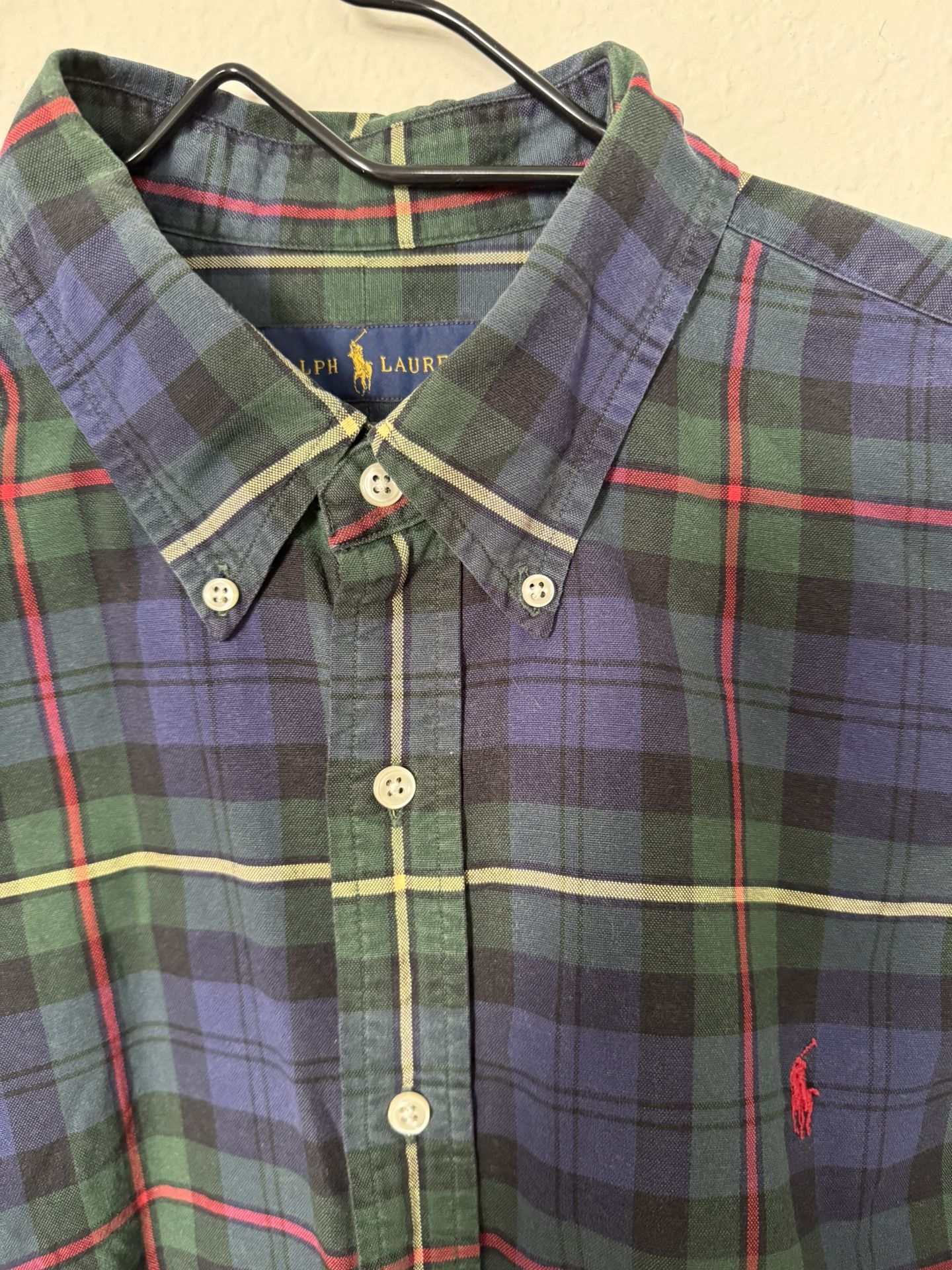 Polo Ralph Lauren Tartan Plaid Long Sleeve Button Down Men’s Size XL