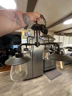4 bulb farm style chandelier