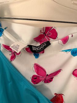 Briggs New York Butterfly Print Top Size 16