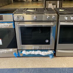 New Stainless Steel Kitchen Aid Gas Range Five Burners‼️ With Steam Bake Option‼️‼️