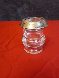 Vintage Sterling And Glass Toothpick Holder By Laben