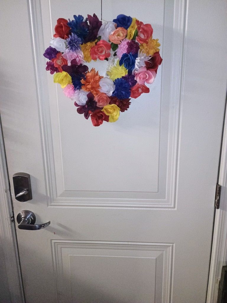Handmade Floral Heart Wreath