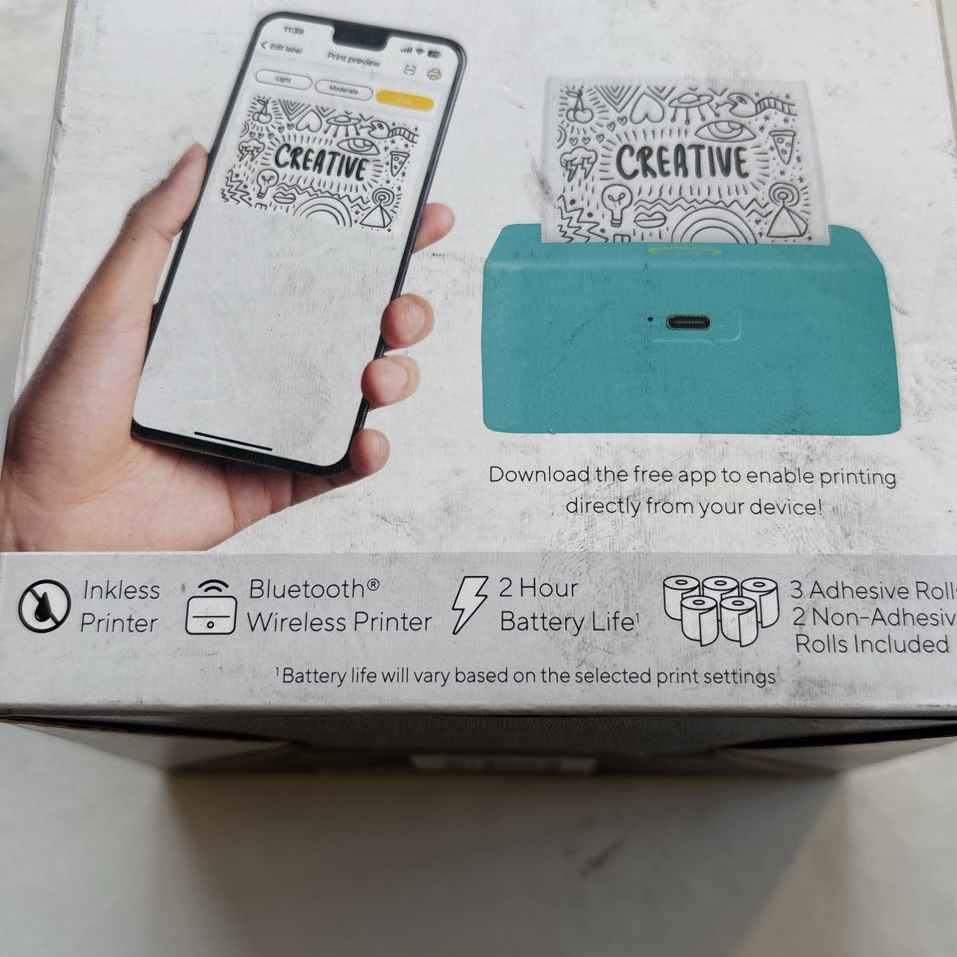 Core Innovations CTP500SM Wireless Mini Portable Inkless Thermal Printer & Label Maker