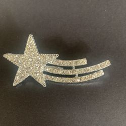 Shooting Star Crystal Rhinestone Brooch